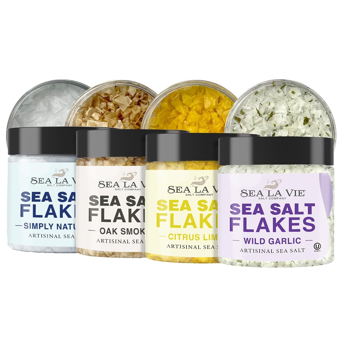 Sea La Vie, Salt Flakes, Set of 4 x 3.5 oz, Variety Pack, Kosher Handcrafted …