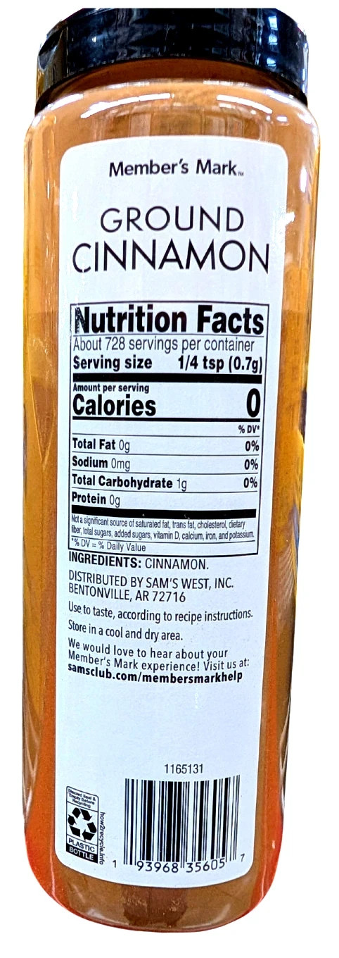Member’s Mark Ground Cinnamon 18 Oz EXP 08/2028