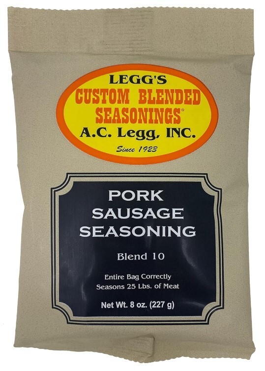 AC Legg Blend 10 Sausage Seasoning – Case of 24 packs 8 Ounces each