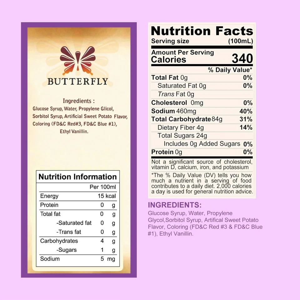 Butterfly Ube Flavoring Extract 2 oz – Purple Yam Essence for Baking, Lattes