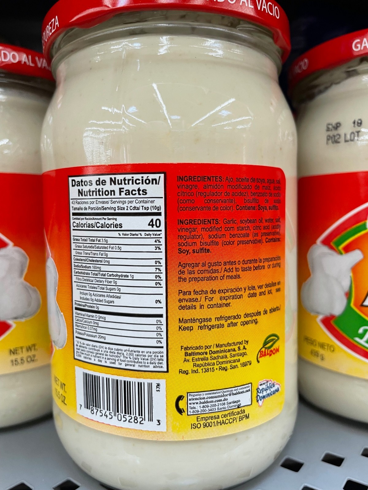 3 Pack Baldom Ajo Garlic Paste 15.5 oz Jars | Dominican Seasoning Paste | Bold