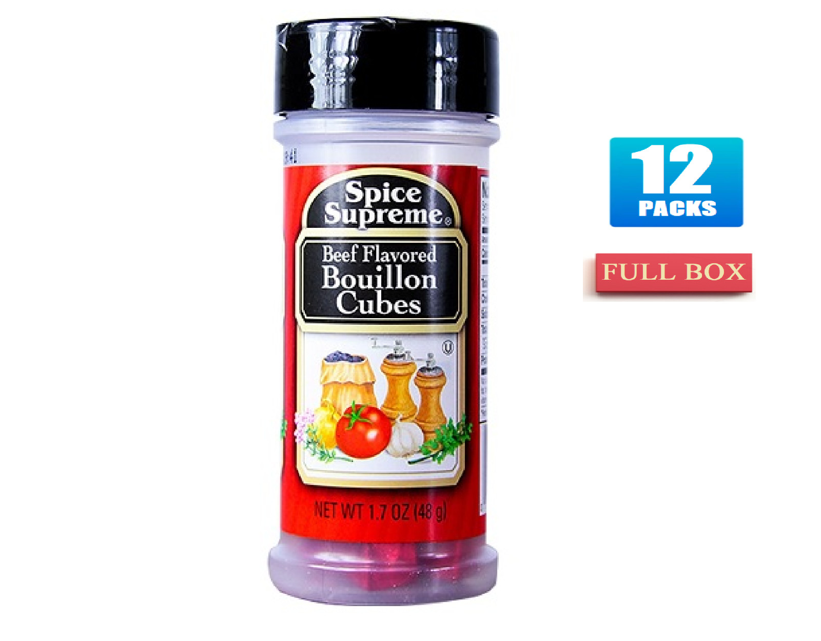 12x Packs Spice Supreme Beef Flavored Buillon Cubes – 1.7oz Each