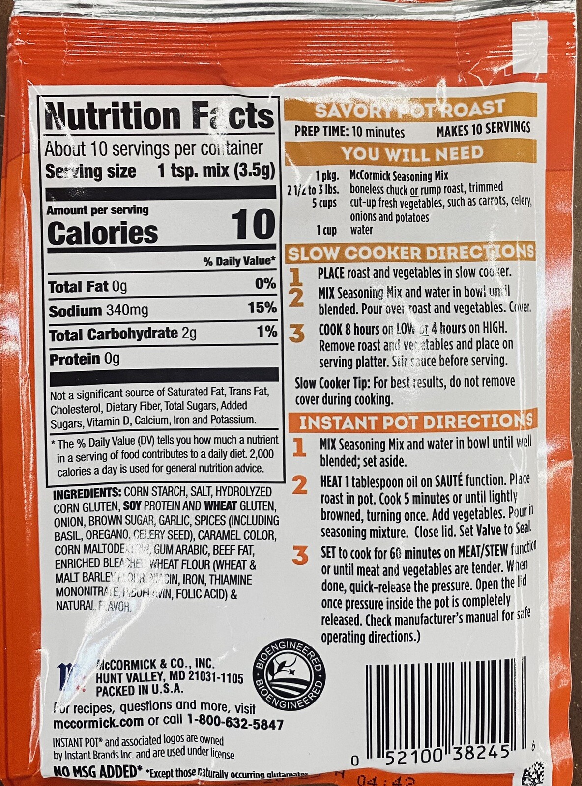 McCormick Slow Cooker Pot Roast Seasoning Mix Savory Herbs & Spices 1.3oz 5 PACK