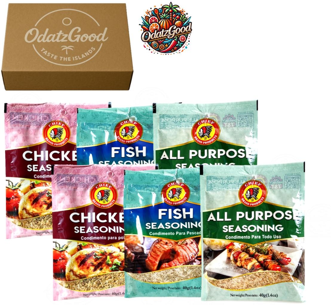 Chief All Purpose, Chicken & Fish Seasoning 1.4oz (40g) – Curated & Packaged by