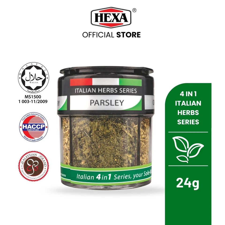 HEXA Italian 4 In 1 Dried Herbs Series 24gm Oregano Parsley Rosemary Basil Bottl
