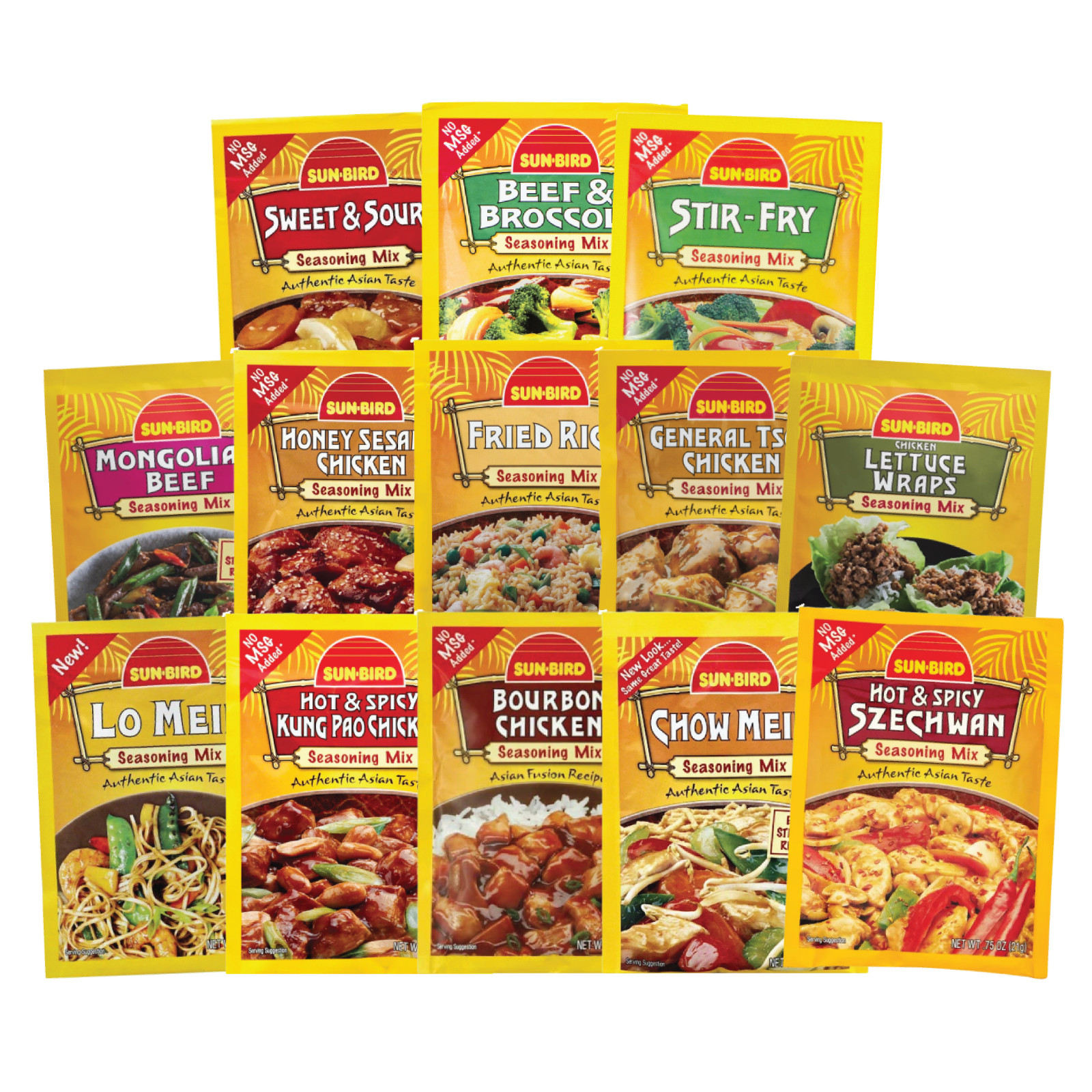 Sun Bird Variety Flavor Seasoning Mixes | Authentic Asian Taste | Mix & Match