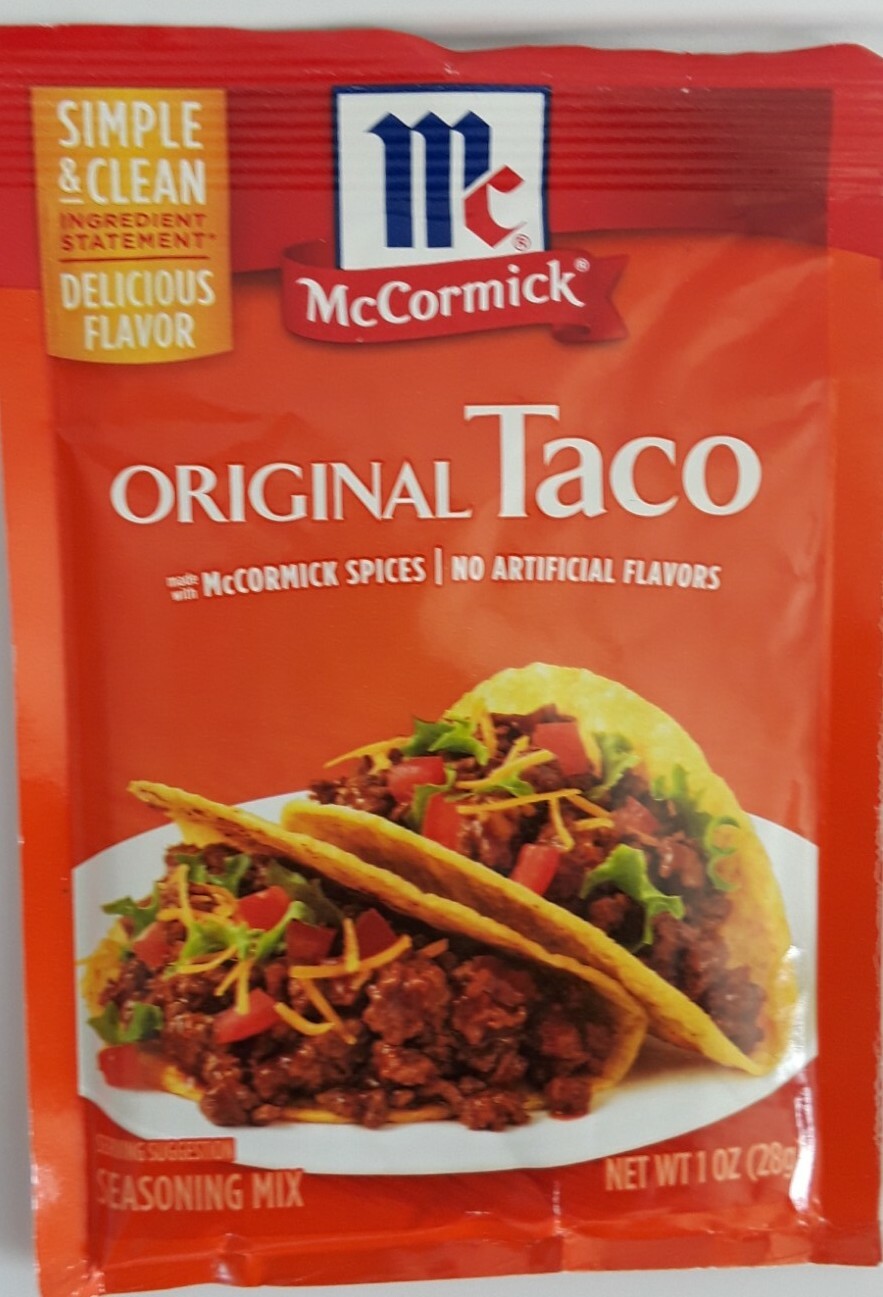 5McCormick TacoSeasoning,MildTaco,Original TacoHot Taco,30%less sodium Exp2/2026