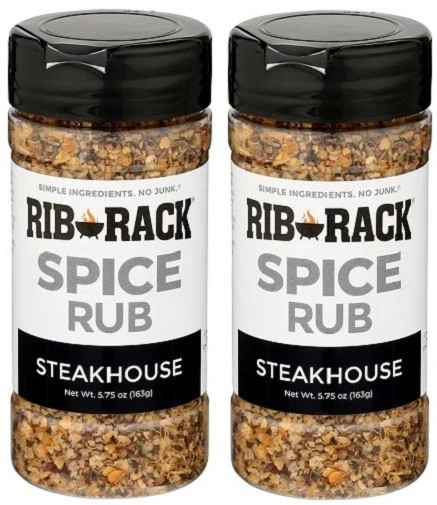 Rib Rack® Steakhouse Rub & Seasoning Spice 5.75 oz (2 Pack) for Beef & Steak