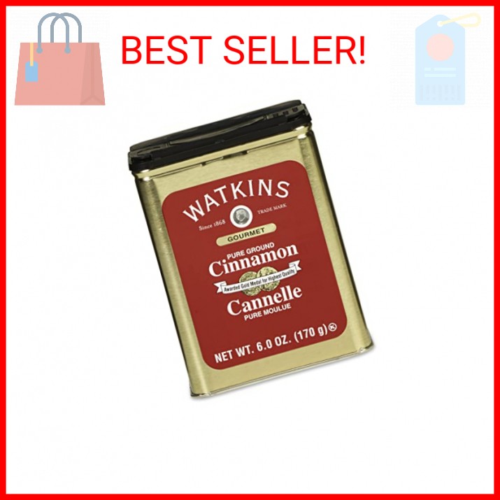 Watkins Gourmet Spice Tin, Pure Ground Cinnamon, 6 oz. Tin, 1-Count