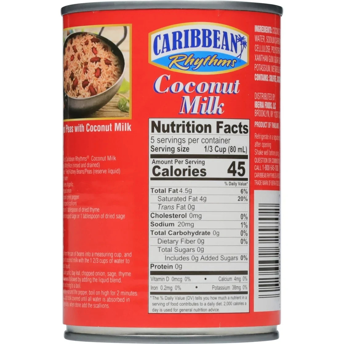 4 Pack Caribbean Rhythms Coconut Milk 13.5 oz Cans Creamy Coconut Cooking Milk