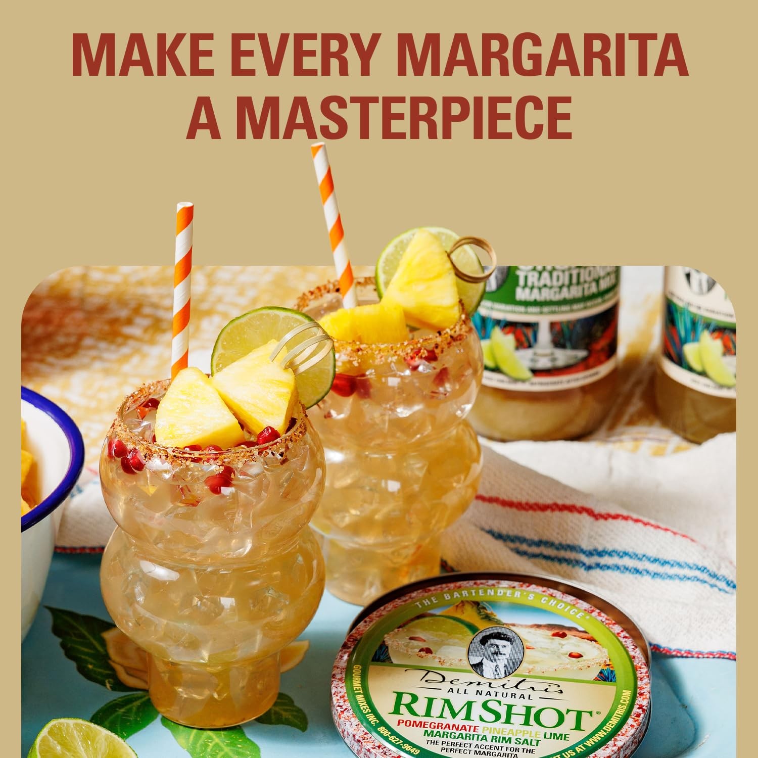 RimShot Margarita Salt Rimmers – Made W/Hawaiian Sea Salt – Rimmer for Cockta…