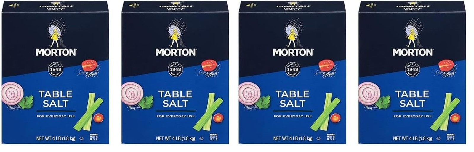 Table Salt, 4Lb Box, 4 Pack