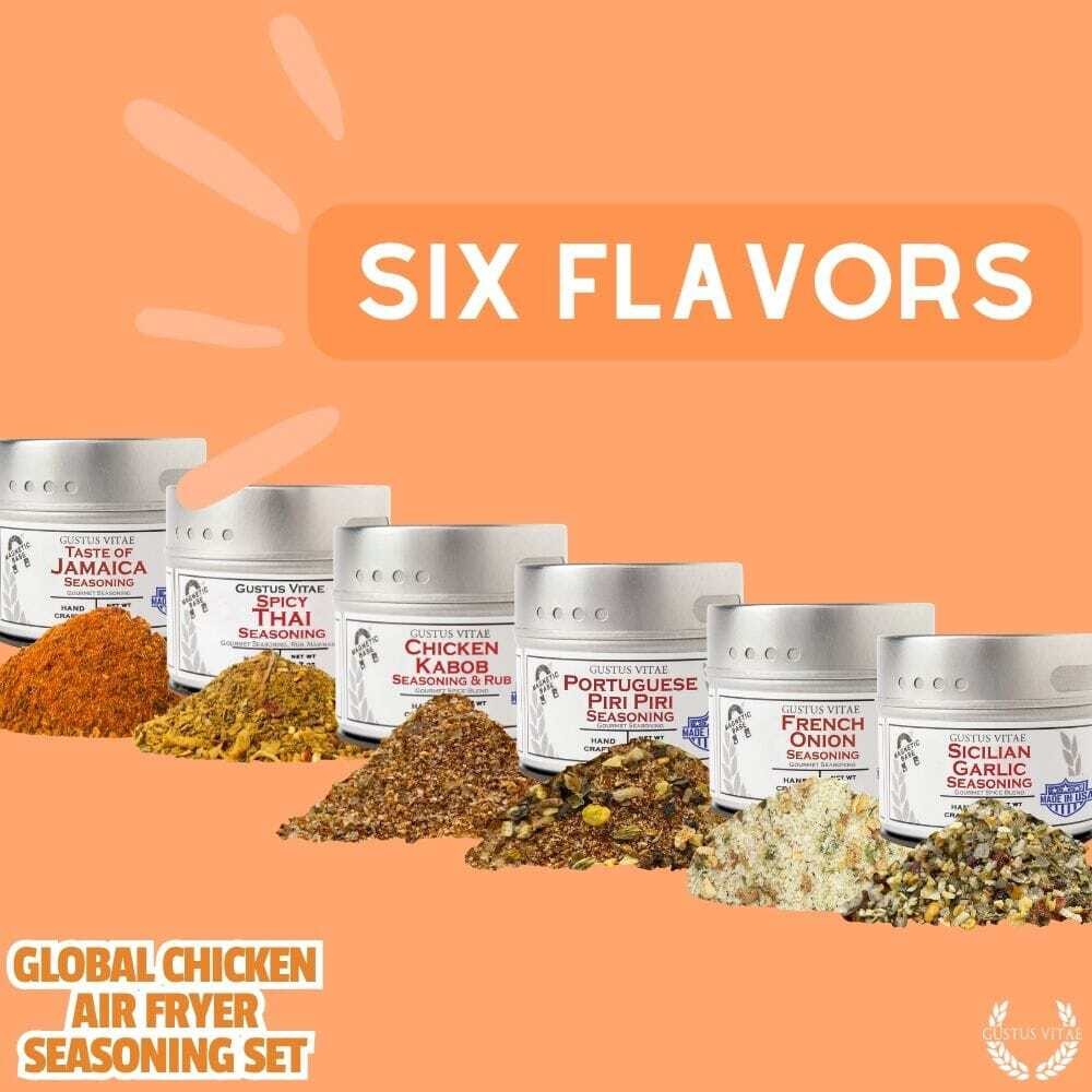 Global Chicken Air Fryer Seasoning Set – Artisanal Spice Blends Six Pack