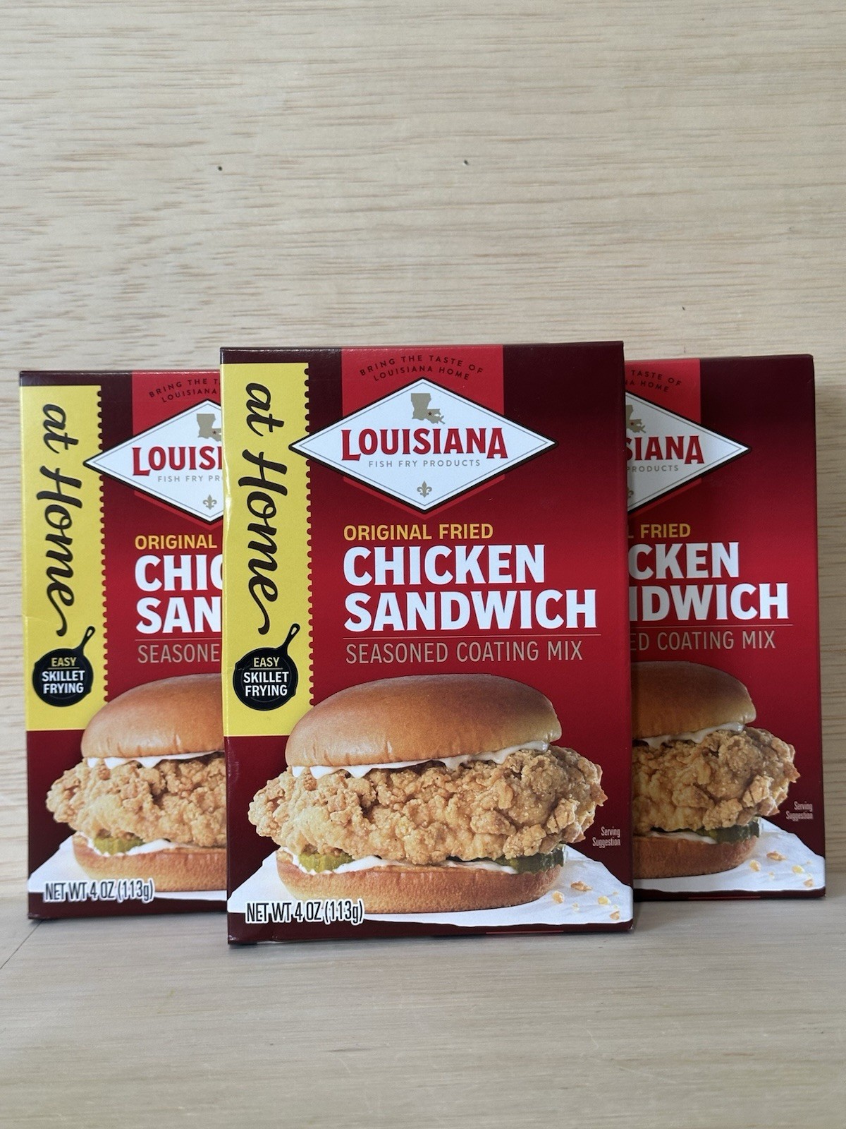 3-Louisiana Fish Fry Products Fried Chicken Sandwich Seasoned Mix Exp 8/27