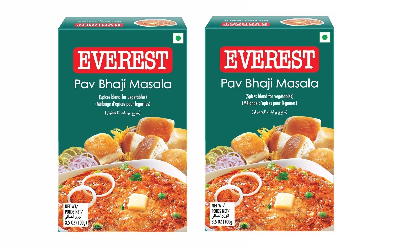 Everest Pav Bhaji Masala Powder Indian Spices 2 Packets @ 100 Gram Each