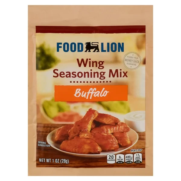 Food Lion Buffalo Wing Seasoning Mix One Ounce Packet