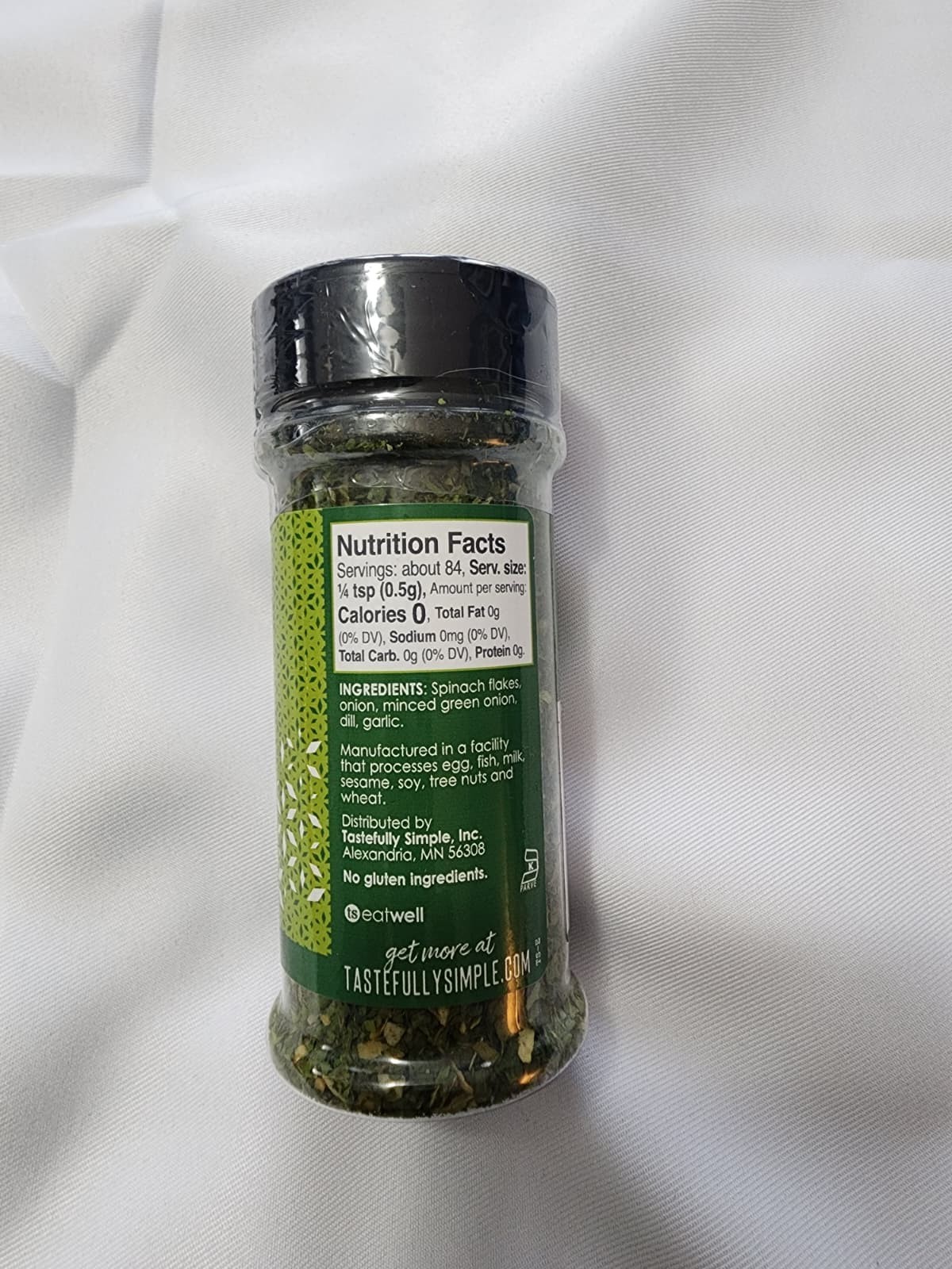 Tastefully Simple Spinach & Herb Seasoning – 1.5 oz Shaker Jar – NEW