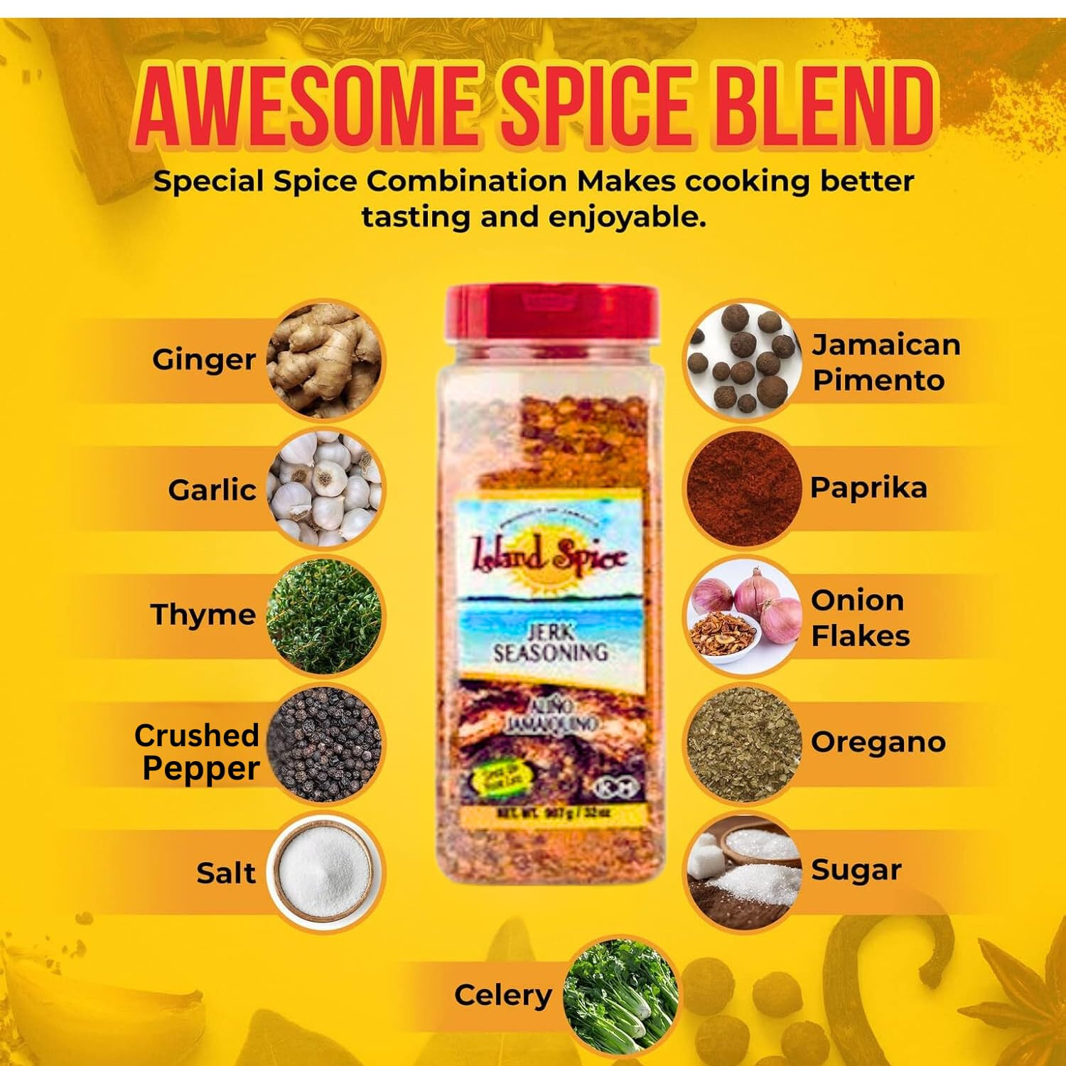 Jerk Seasoning 32 Ounces – Gluten-Free Vegan-Friendly Dry Rub with Real Jamaican