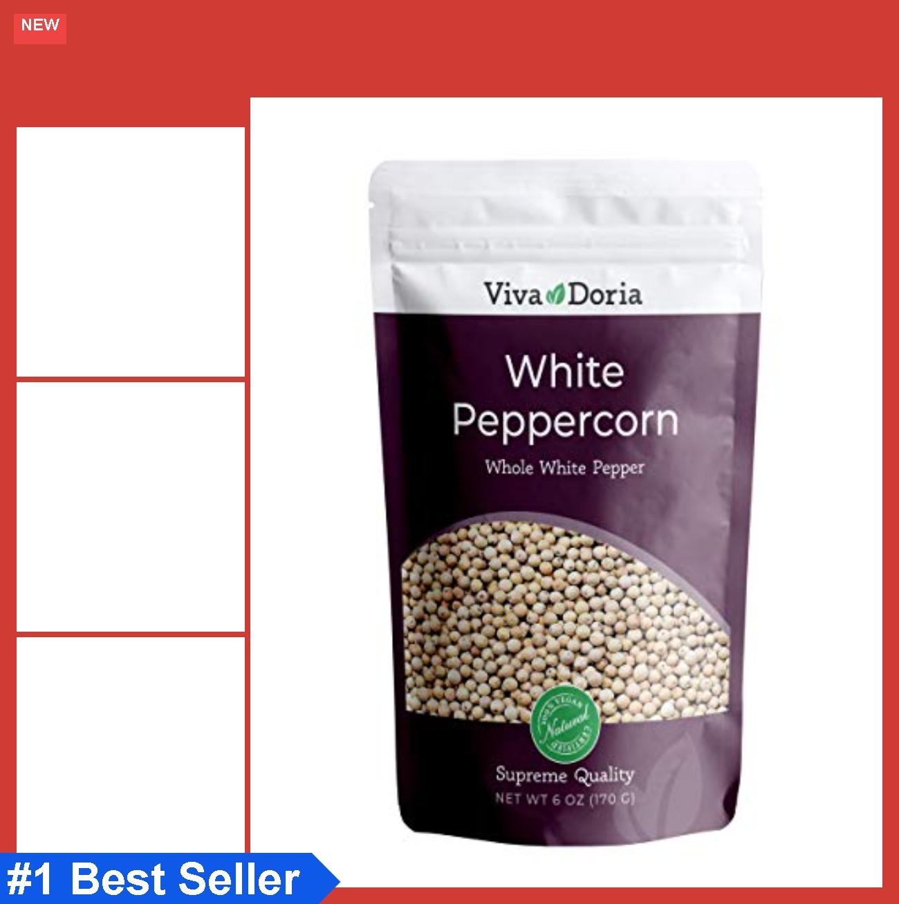 Whole White Peppercorn 6 Oz Bag Whole Peppercorns For Grinder Refill Reclosable