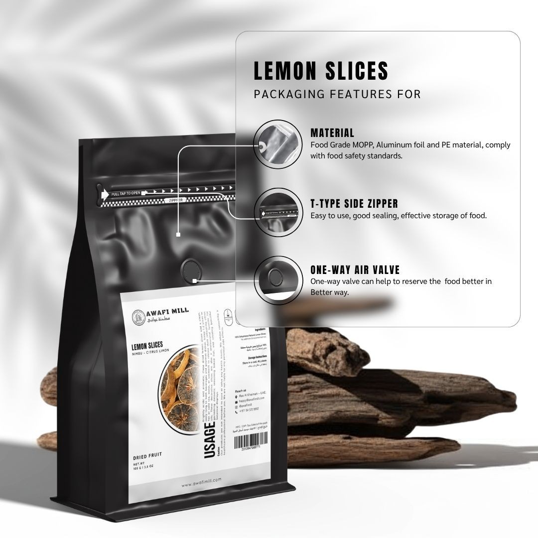 AWAFI MILL Dried Brown Lemon Slices (Loomi / Noomi Basra) – 250 g | 9 Oz