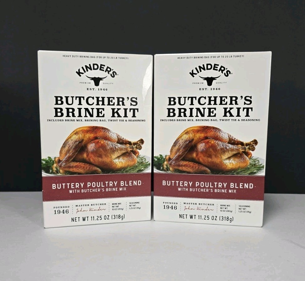 Kinder’s Butcher’s Turkey Brine Kit With Bag Buttery Blend 11.25 oz 2 Pack 05/27