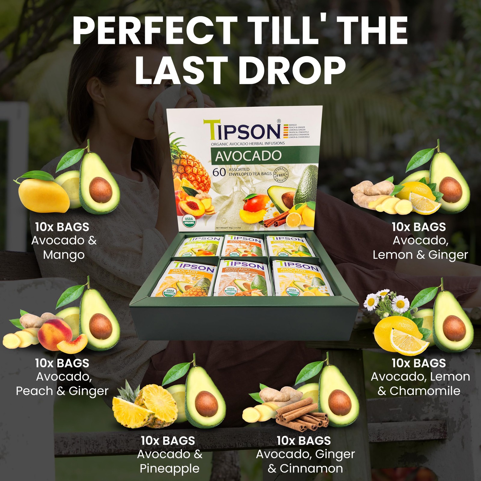 Tipson Organic Avocado Variety Sampler – 6 Flavors (60 60 Count (Pack of 1)