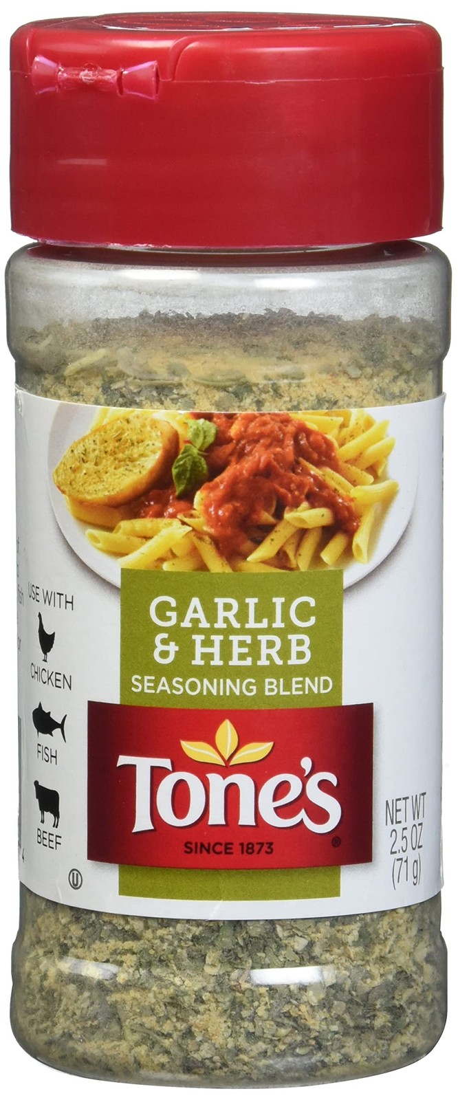 Tone’s Garlic & Herb Seasoning Blend, 2.50 Ounce 2.5 (Pack of 1)