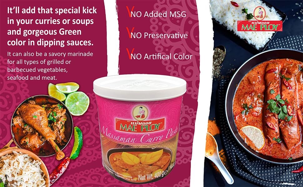 Mae Ploy Massaman Curry Paste – 400gram 400 g (Pack of 1)