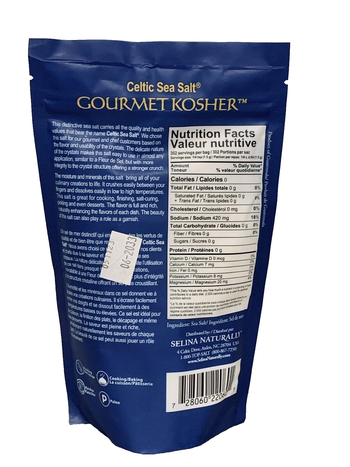 Selina Naturally Kosher Celtic Sea Salt 1lb / 16oz (FREE SHIP)