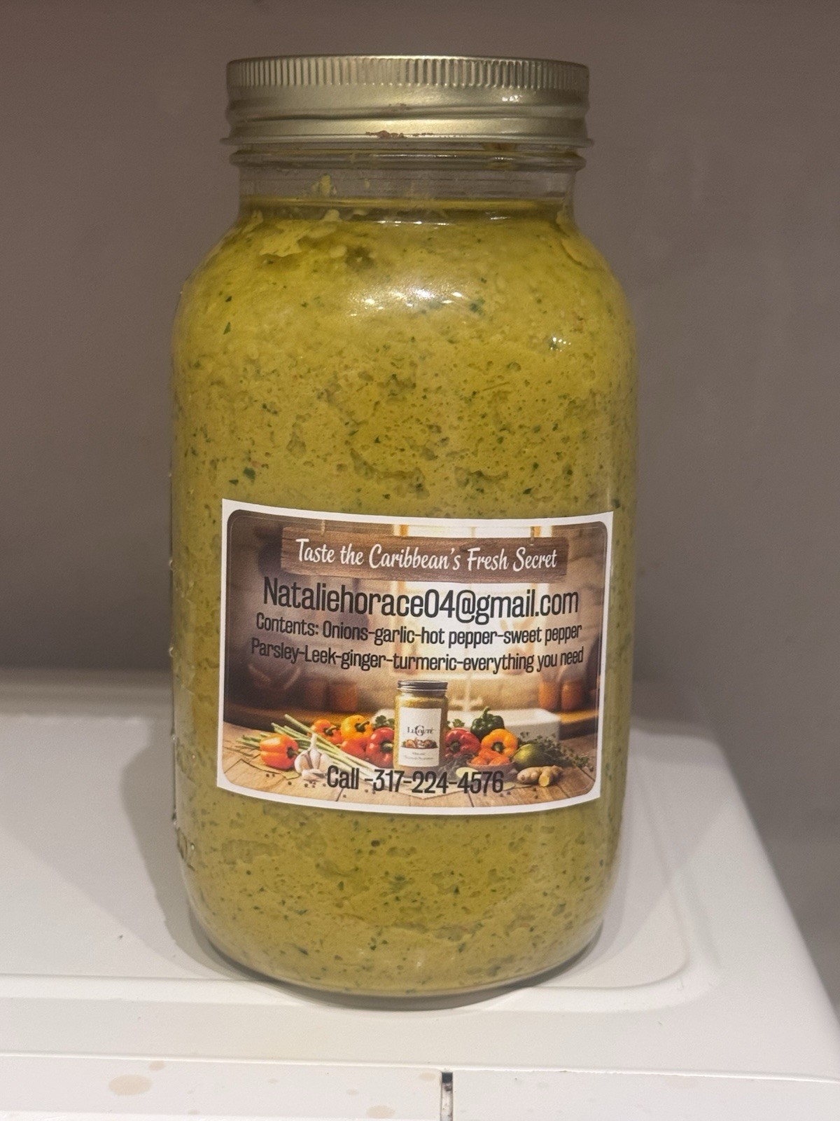Natalie Caribbean Seasoning Paste Fresh Homemade Onions Garlic Herbs