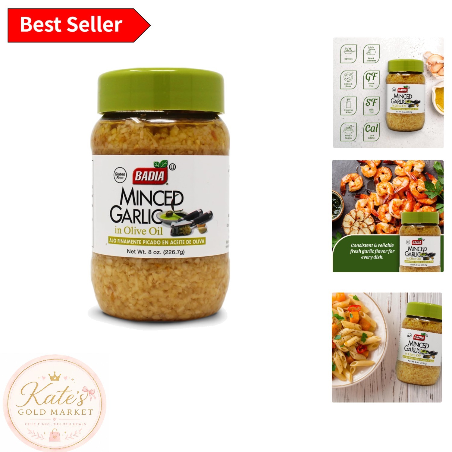 Olive Oil Preserved Minced Garlic, 8 oz – Hassle-Free Flavor Boost
