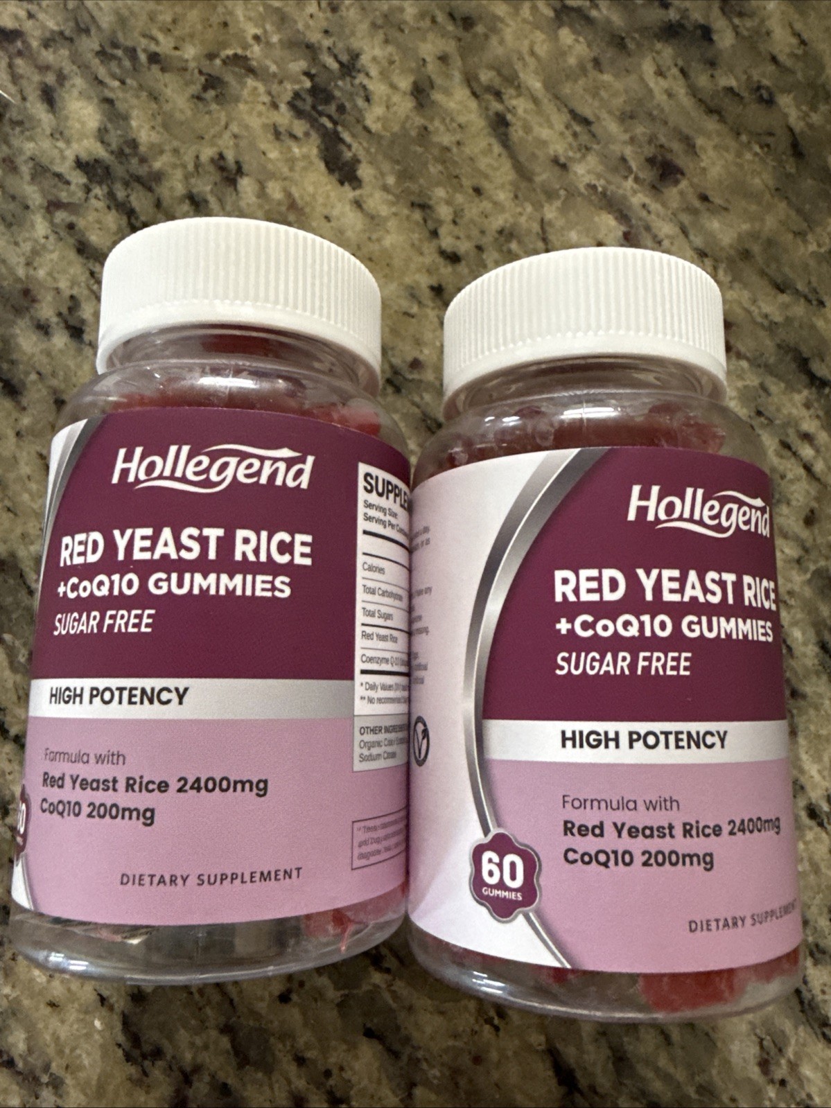 Red Yeast Rice with CoQ10 Gummies, Sugar Free, Vegan, Raspberry Flavor, 2 pack