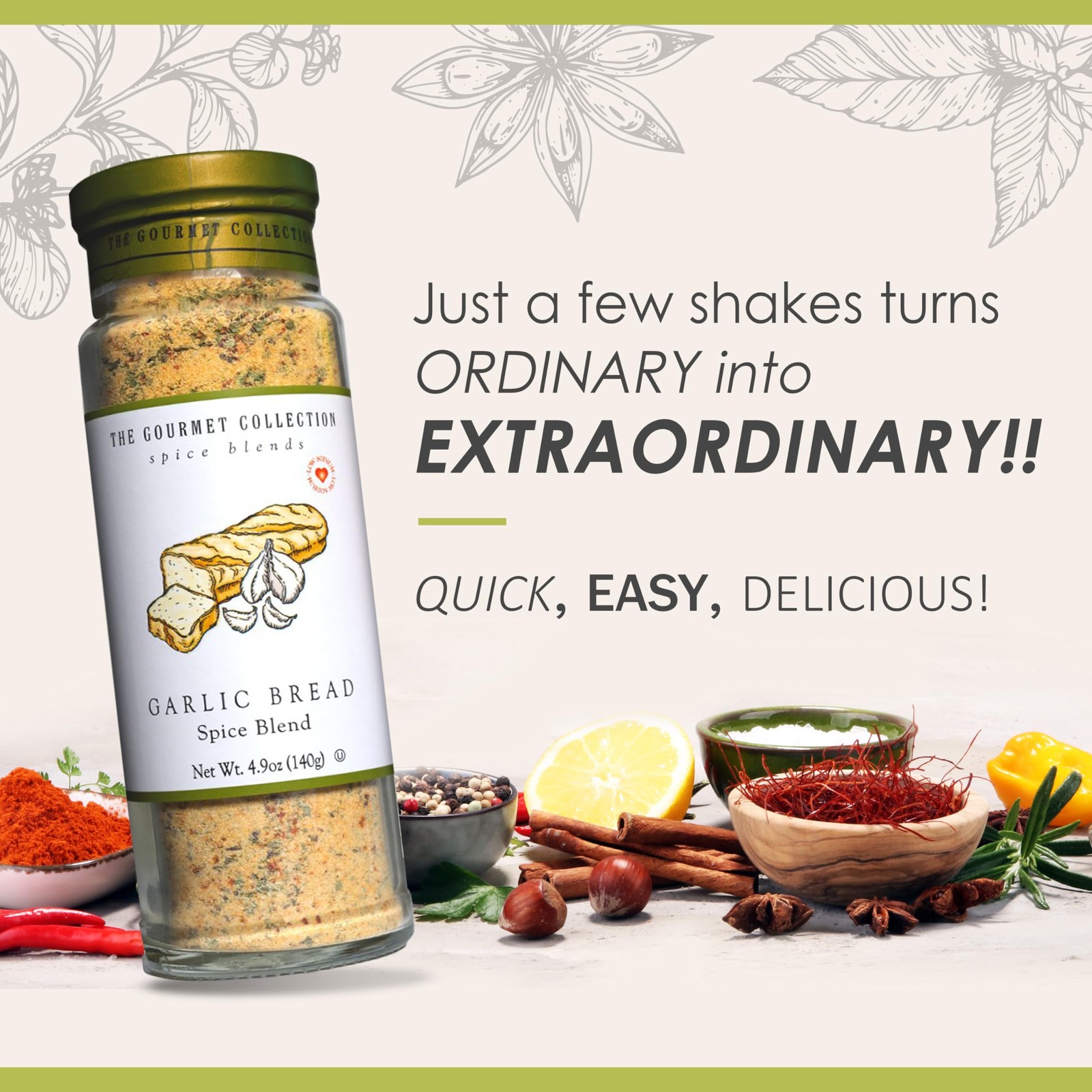 The Gourmet Collection Spice Blends Garlic Bread Spice Blend – Garlic Butter