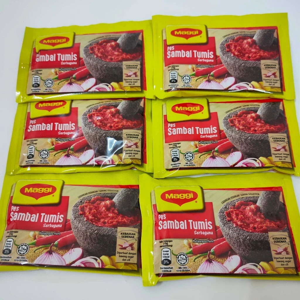 10 Packs 30g MAGGI SAMBAL TUMIS Spicy Universal Use Chili Paste Easy Cook