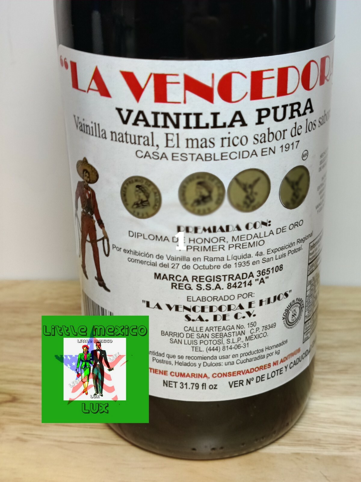 Mexican Vanilla Glass Bottle La Vencedora (1- 1-liter bottles)⚡🚚