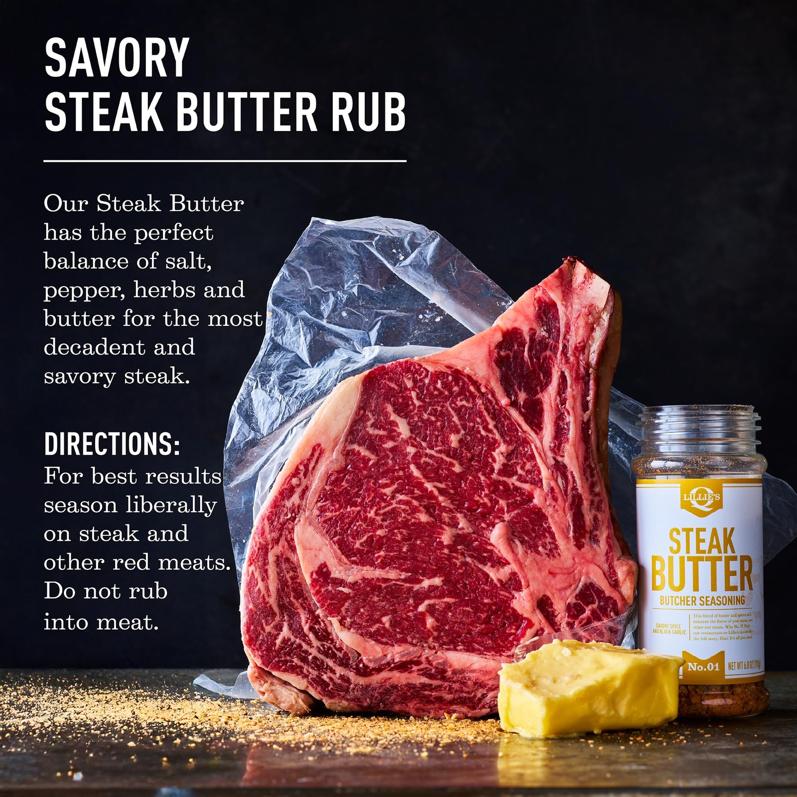 Steak Butter Seasoning 6oz All-In-One with Garlic, Salt & Black Pepper