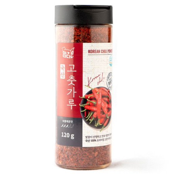Natural 100% Korean Red Chili Pepper Flakes Powder Gochugaru Spicy 120g 고추가루