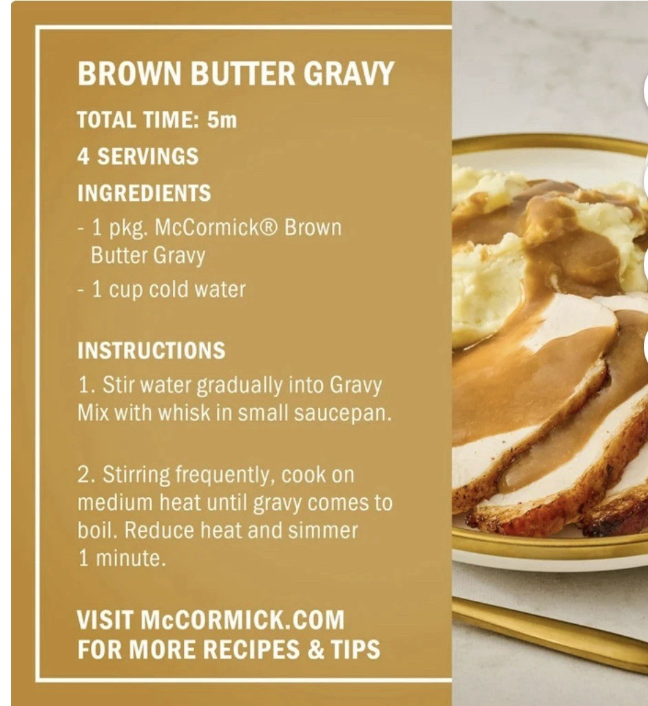 Limited Edition McCormick Brown Butter Gravy Mix 0.87oz. Lot Of 5 Packages