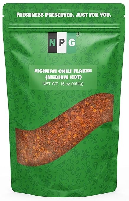 NPG Authentic Sichuan Chili Flakes, Szechuan Crushed Red Pepper Flakes