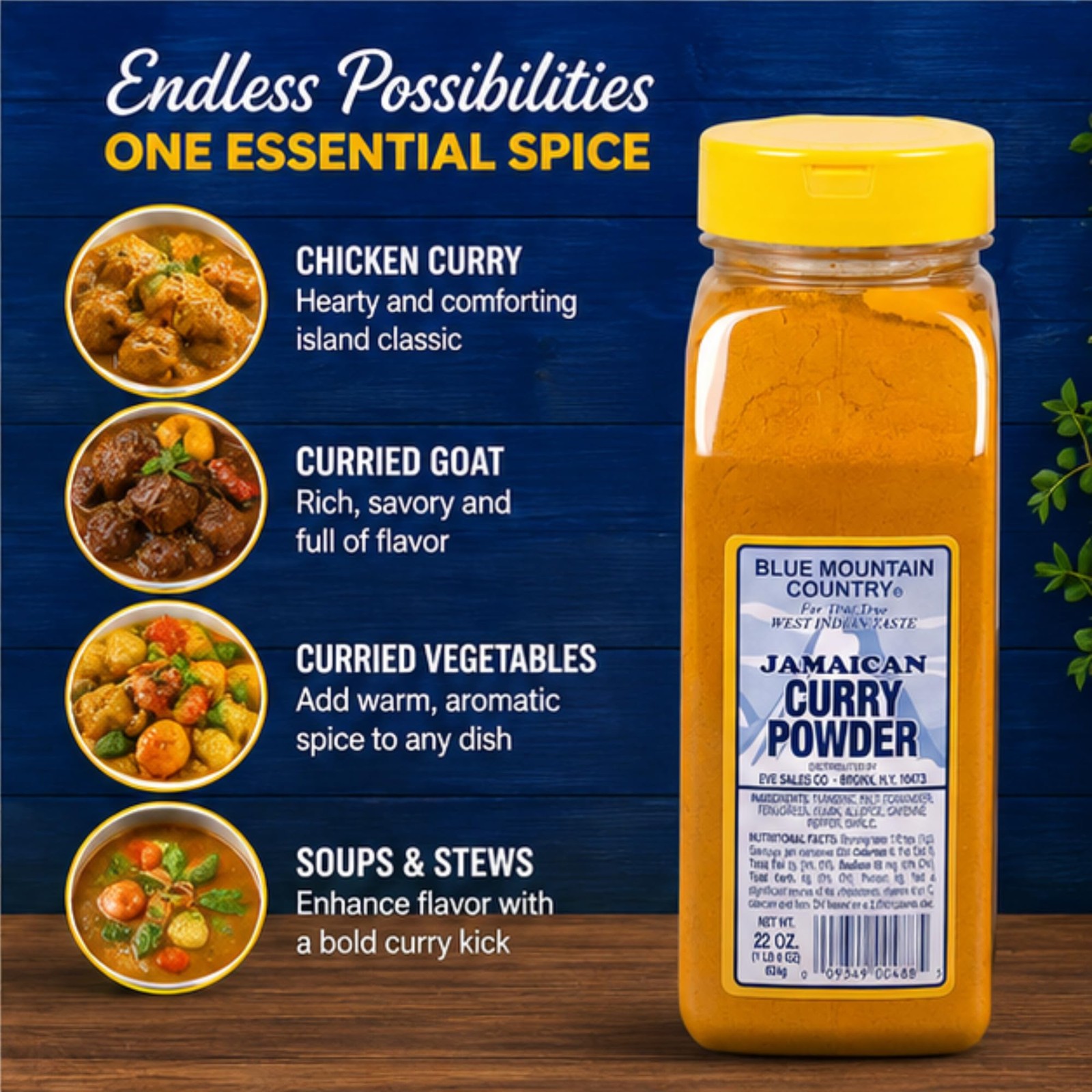 Blue Mountain Country Jamaican Curry Powder, 22 Ounce – Authentic West Indian…