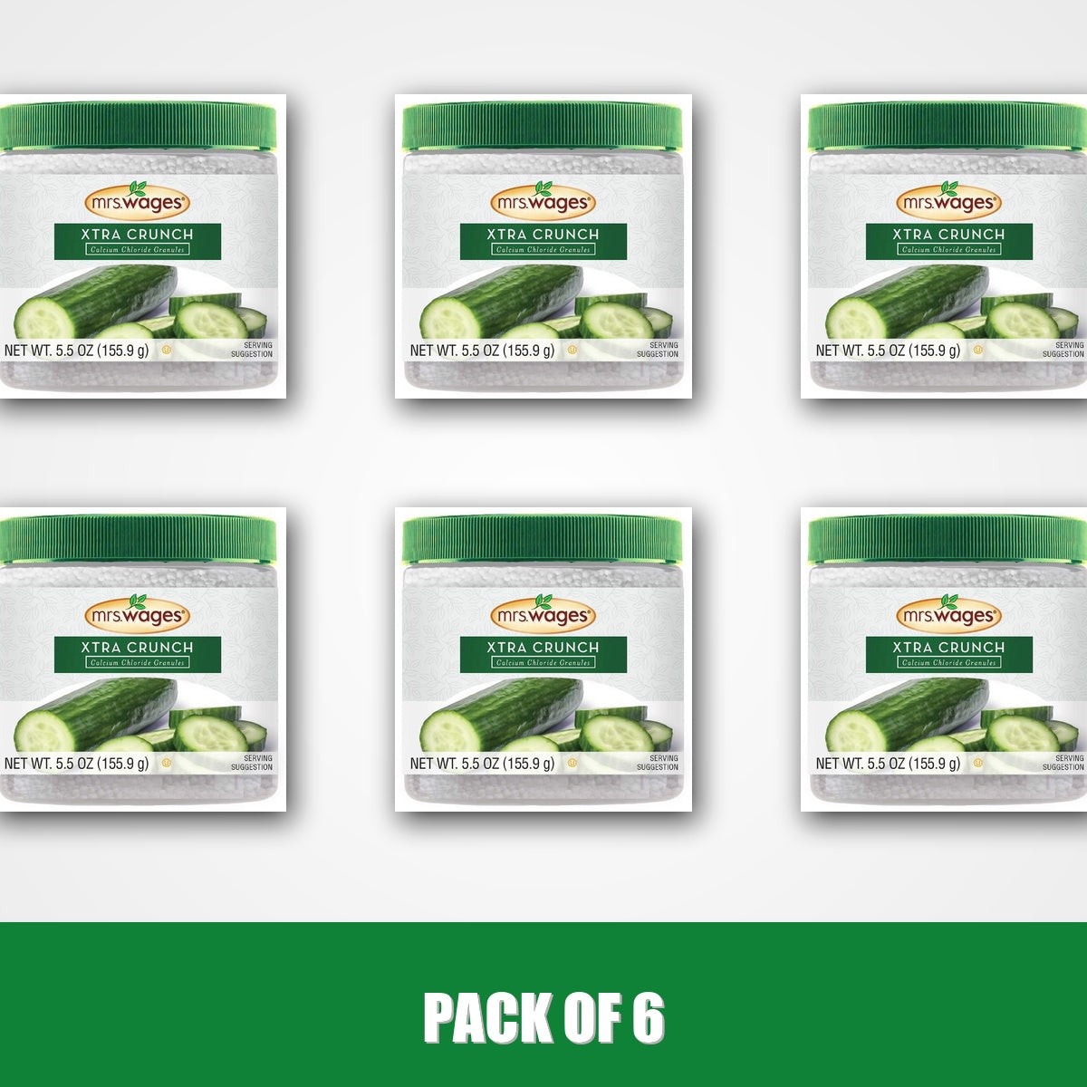 Pack of 6 – Mrs. Wages Xtra Crunch Pickle Mix Granules, Easy-to-Use, 5.5 oz