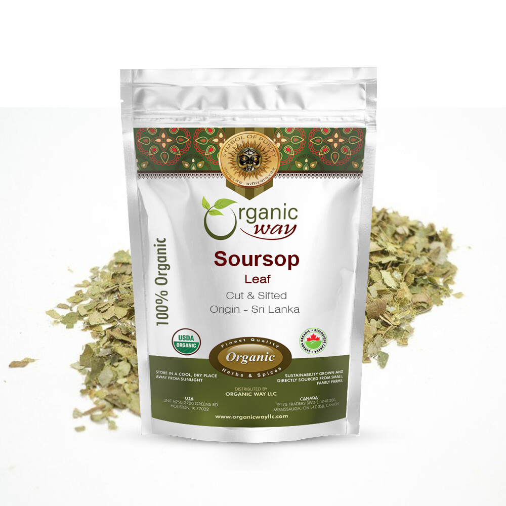 Organic Way Soursop Leaf Coarse Cut – Organic, Kosher & USDA Certified