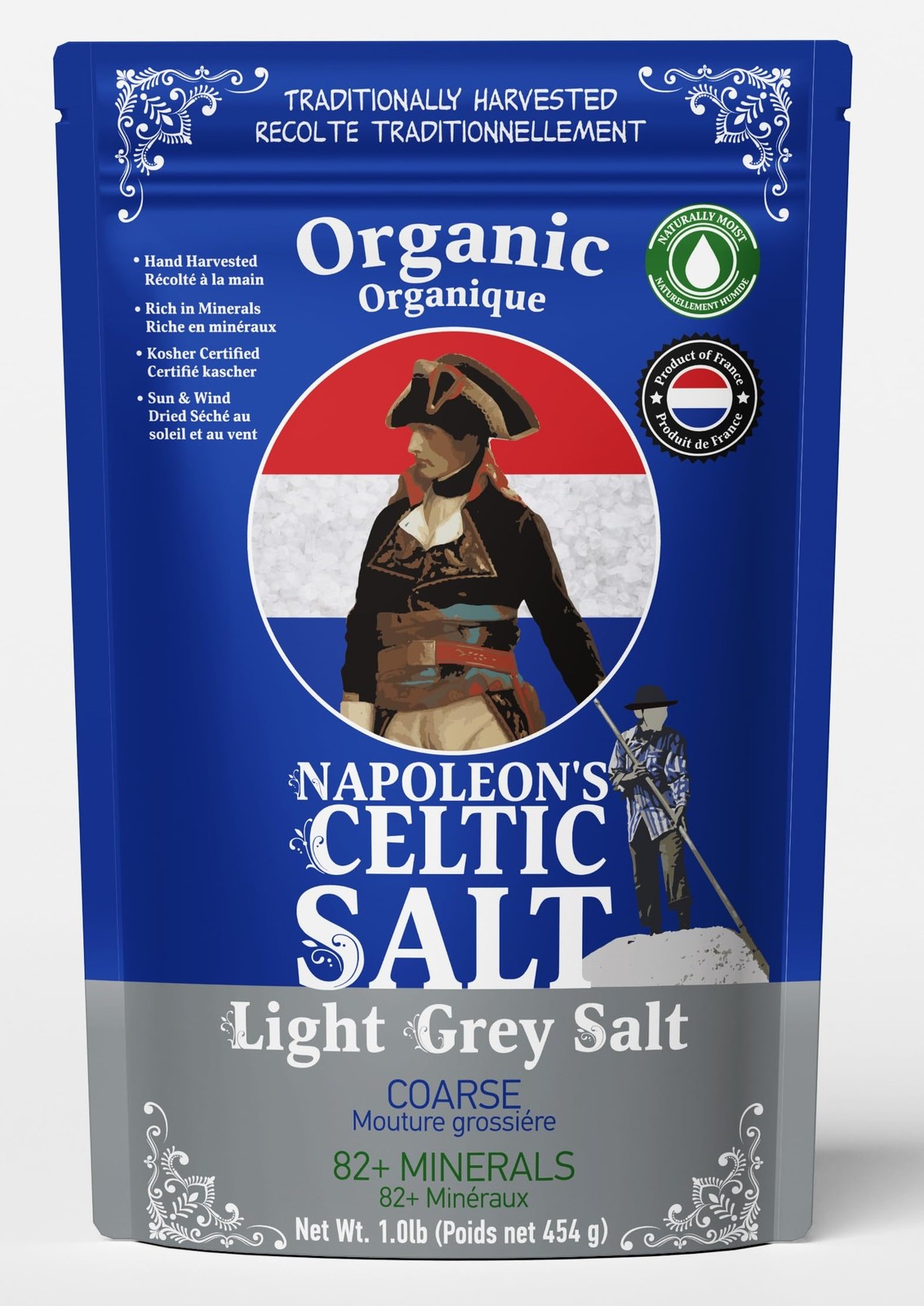 Sea Salt Organic 82 Minerals Coarse Grey 1.0lb Resealable Bag Pack of 1
