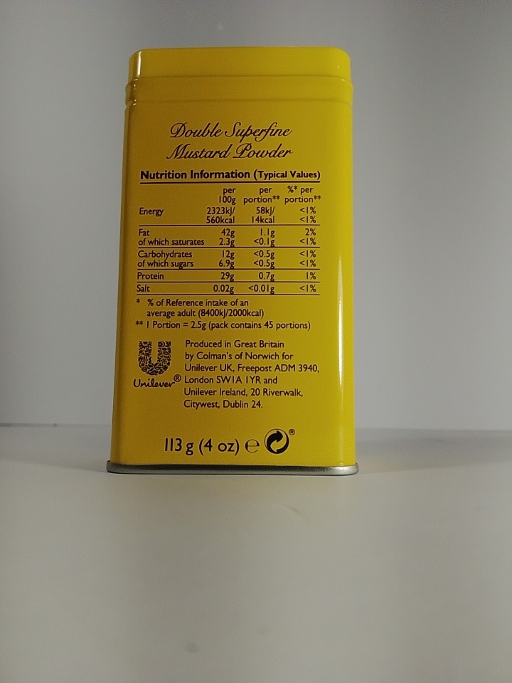 DRY MUSTARD POWDER, (PACK OF 1) COLMAN’S 4 OUNCE 4 OZ
