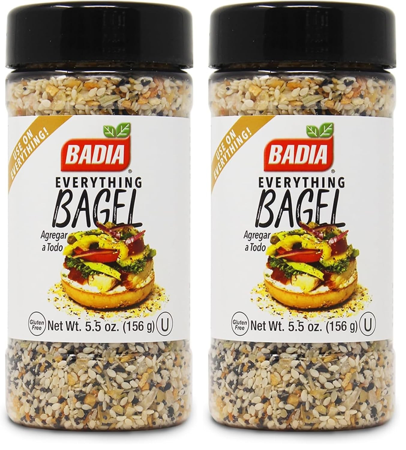 Badia Everything Bagel Mix Seasoning, 5.5 Ounce Bottle (Pack of 2)