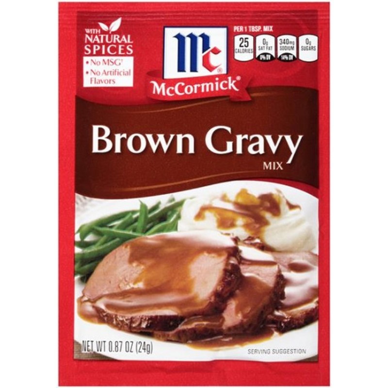 3x McCormick Brown Gravy Seasoning Mix Packet Spice Cooking Kitchen Flavor .87oz