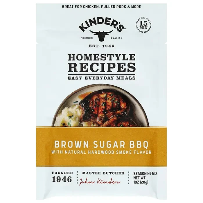 Kinder’s® Homestyle Recipes Brown Sugar BBQ Seasoning Mix 1 oz Packet (2 Pack)