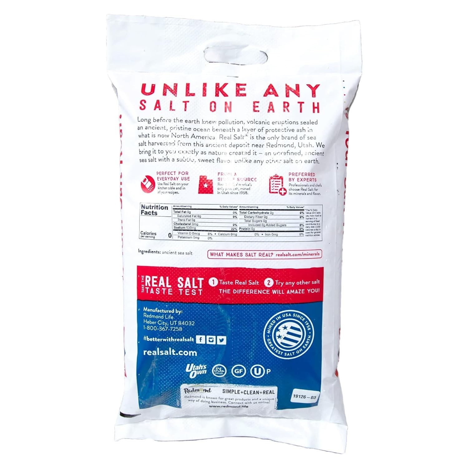 Unrefined Natural Sea Salt – Gluten Free, 25 lb