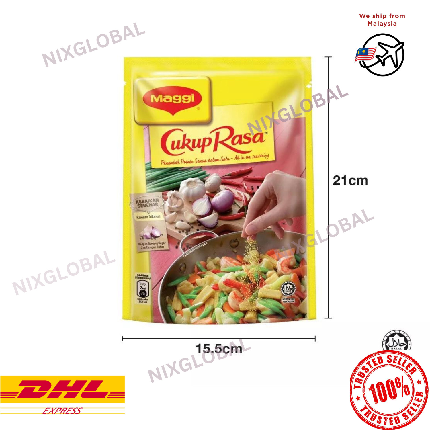 Original All-In-One Seasoning MAGGI Cukup Rasa 3 X 300G Halal Free Shipping