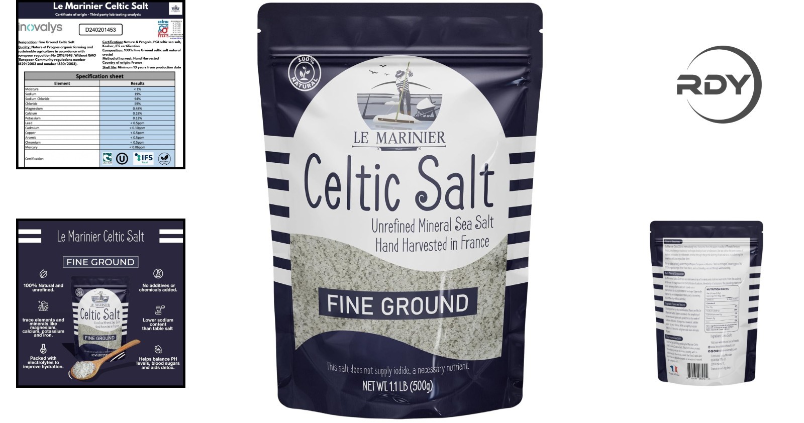 Mineral-Rich Celtic Salt – Exquisite 18oz Fine Ground for Flavor Enhancement